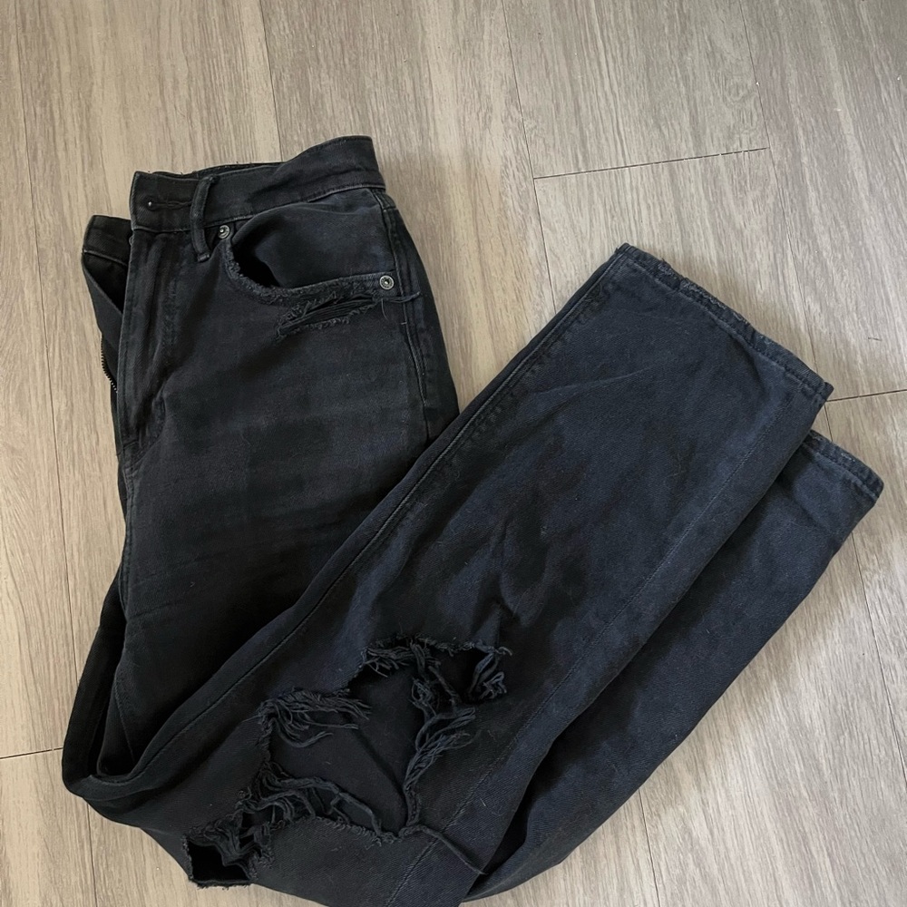 American Eagle Outfitters Black Jeans with Branded Waistband